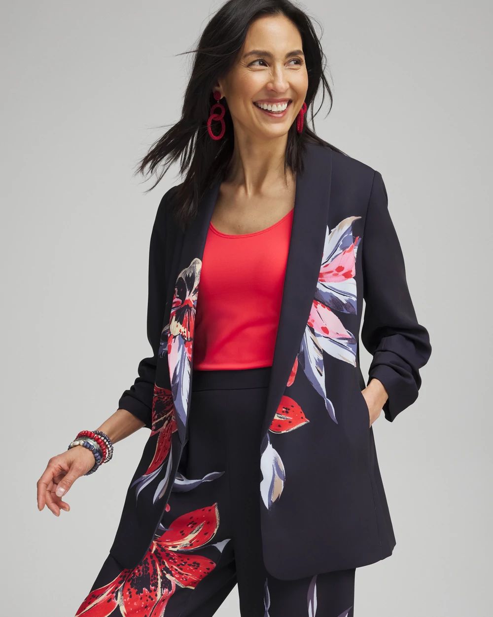 Chico's Ruffle Edge Long Sleeve Jacket Size 3 (16)